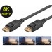 Goobay DisplayPort V2.0 Kabelis 8K 2M 8K 60hz atbalsts 40Gbps